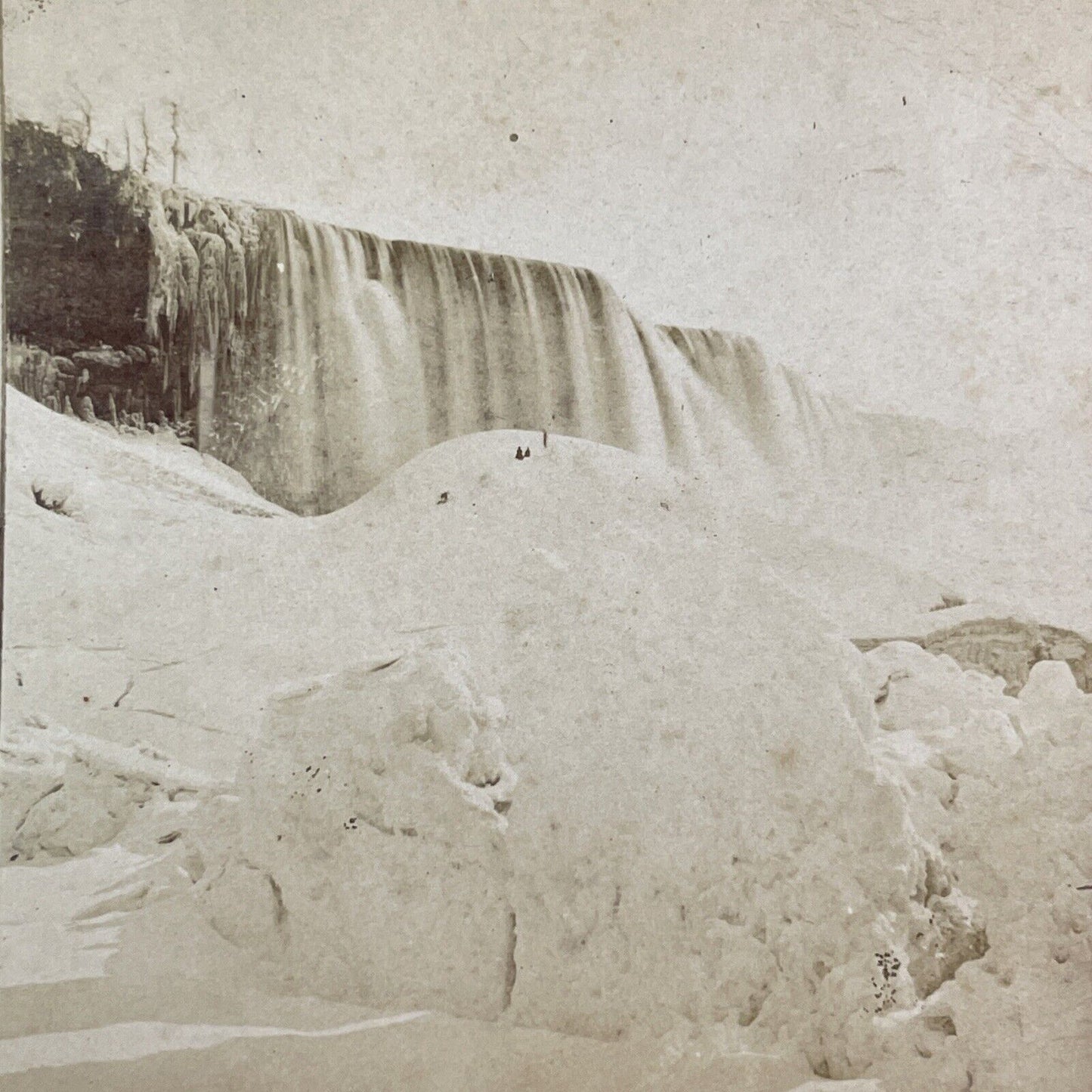 Frozen Niagara Falls Icebergs Stereoview Clark Brothers Antique c1870 Y2848