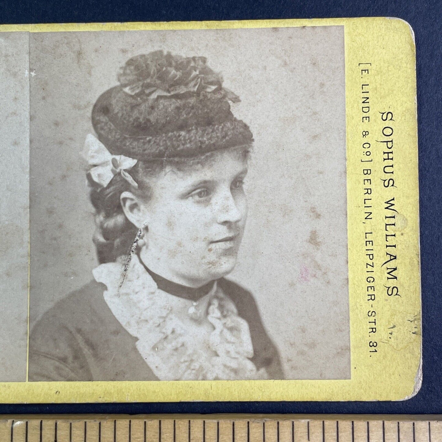 Agnes Klitz Wife Of Photographer Sophus Williams Stereoview Antique c1865 X3583