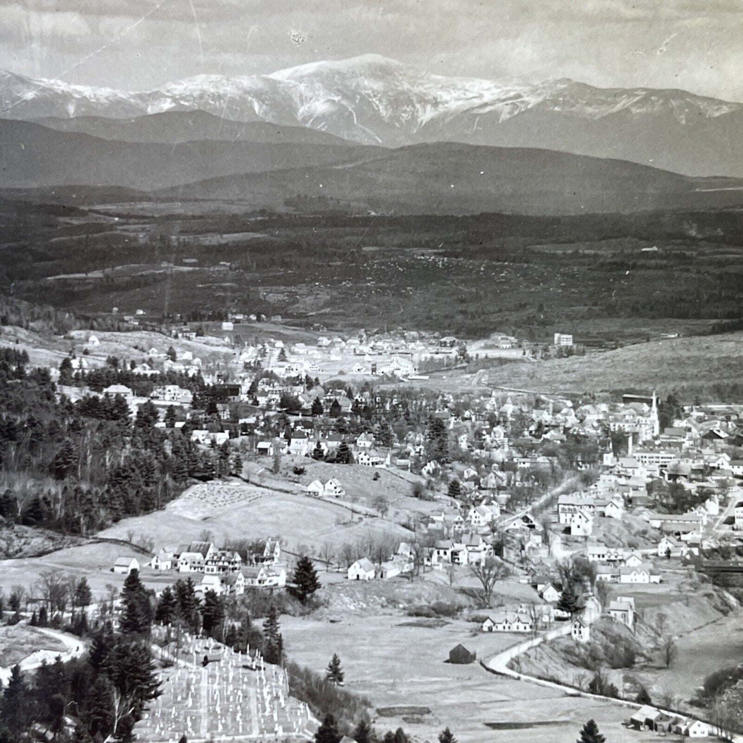 Antique 1920s Littleton New Hampshire Village View Stereoview Photo Card P3161