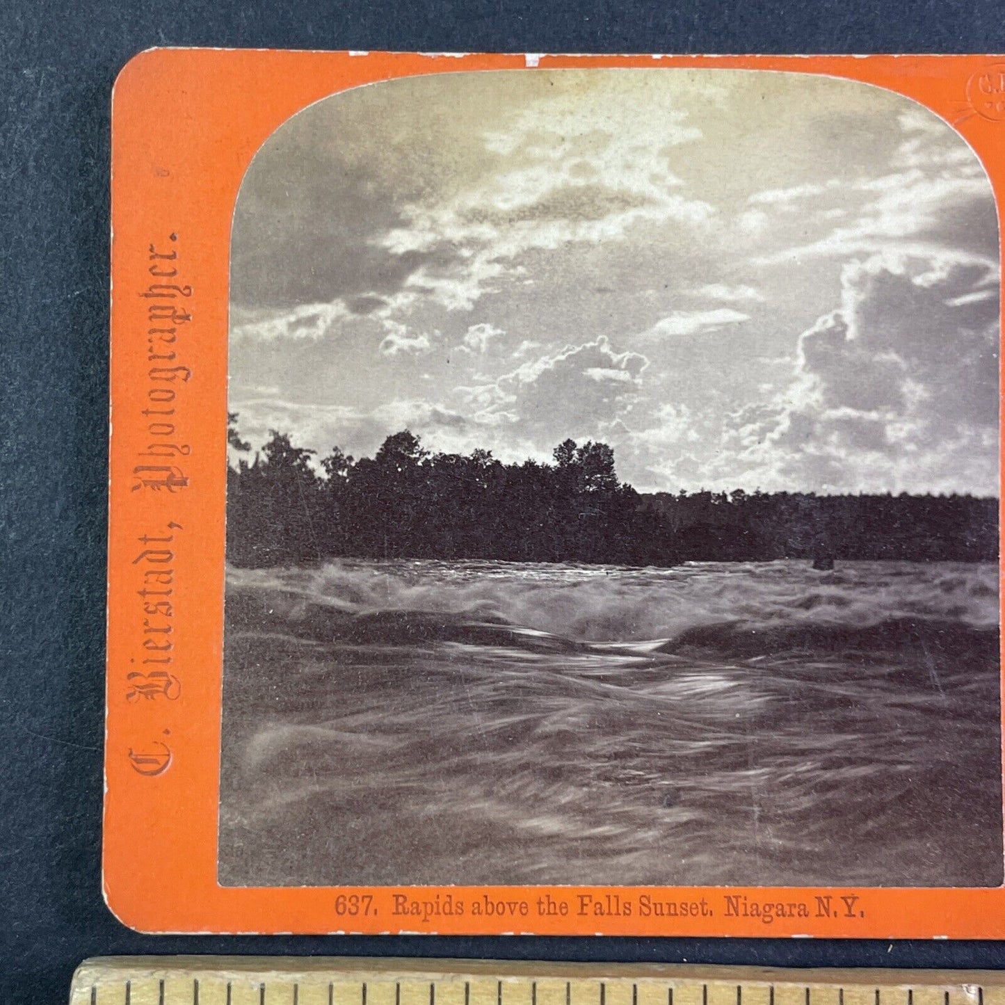 Where the Iron Barge Boat got Stuck Stereoview Charles Bierstadt c1870s Y2227