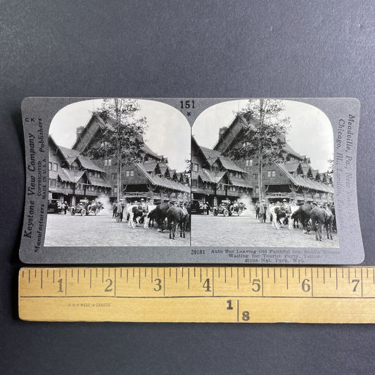 The Old Faithful Inn Hotel Yellowstone Wyoming Stereoview Antique c1910s Y1181