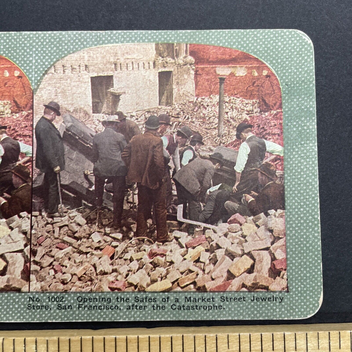 Antique 1910s San Francisco Earthquake Safe Vaults Stereoview Photo Card 2300-02