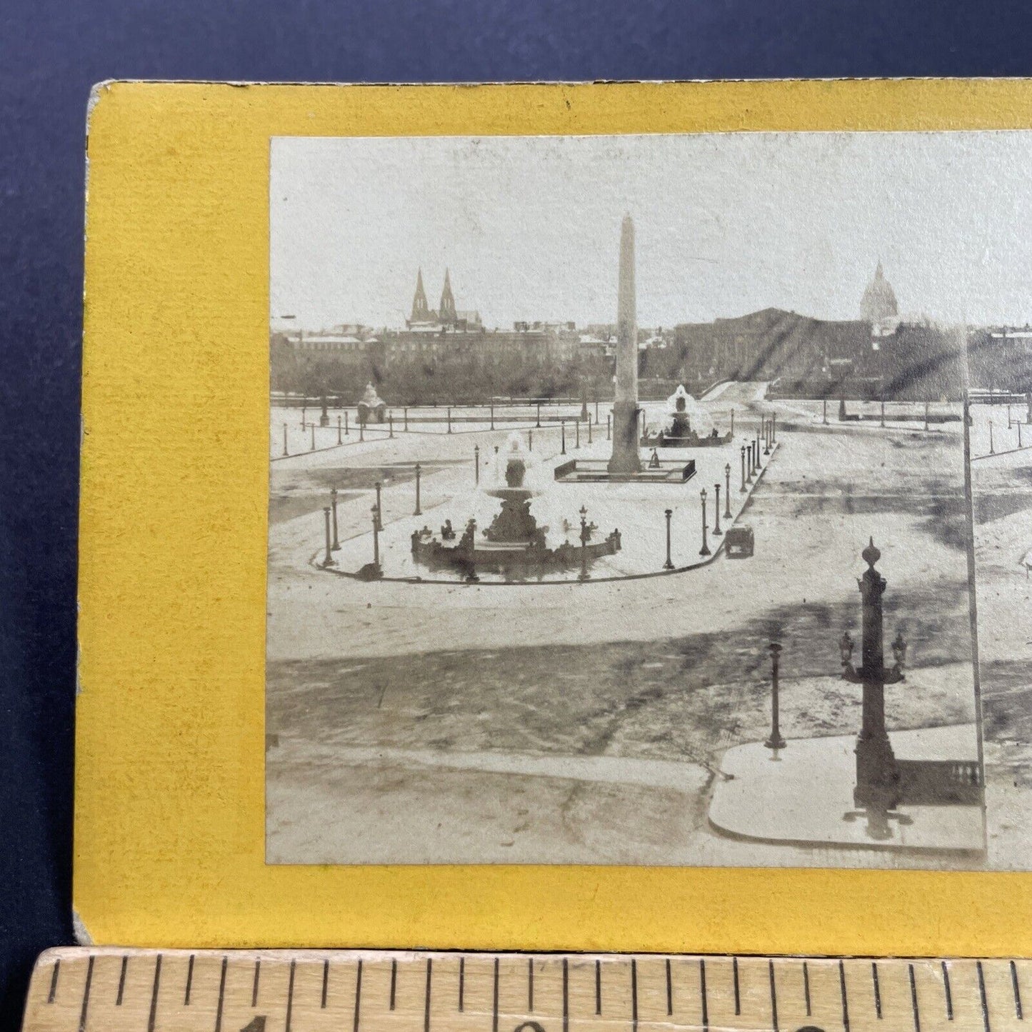 Antique 1870s Luxor Obelisk Paris France Cleoptra Stereoview Photo Card P4136