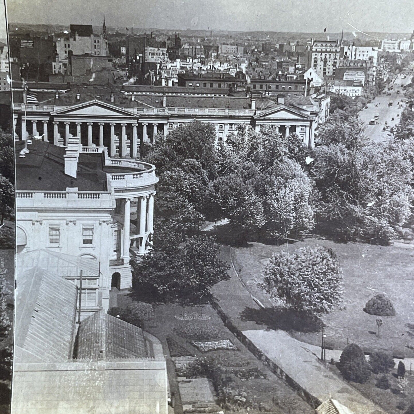 Antique 1901 The White House Lawn Washington DC Stereoview Photo Card P2166