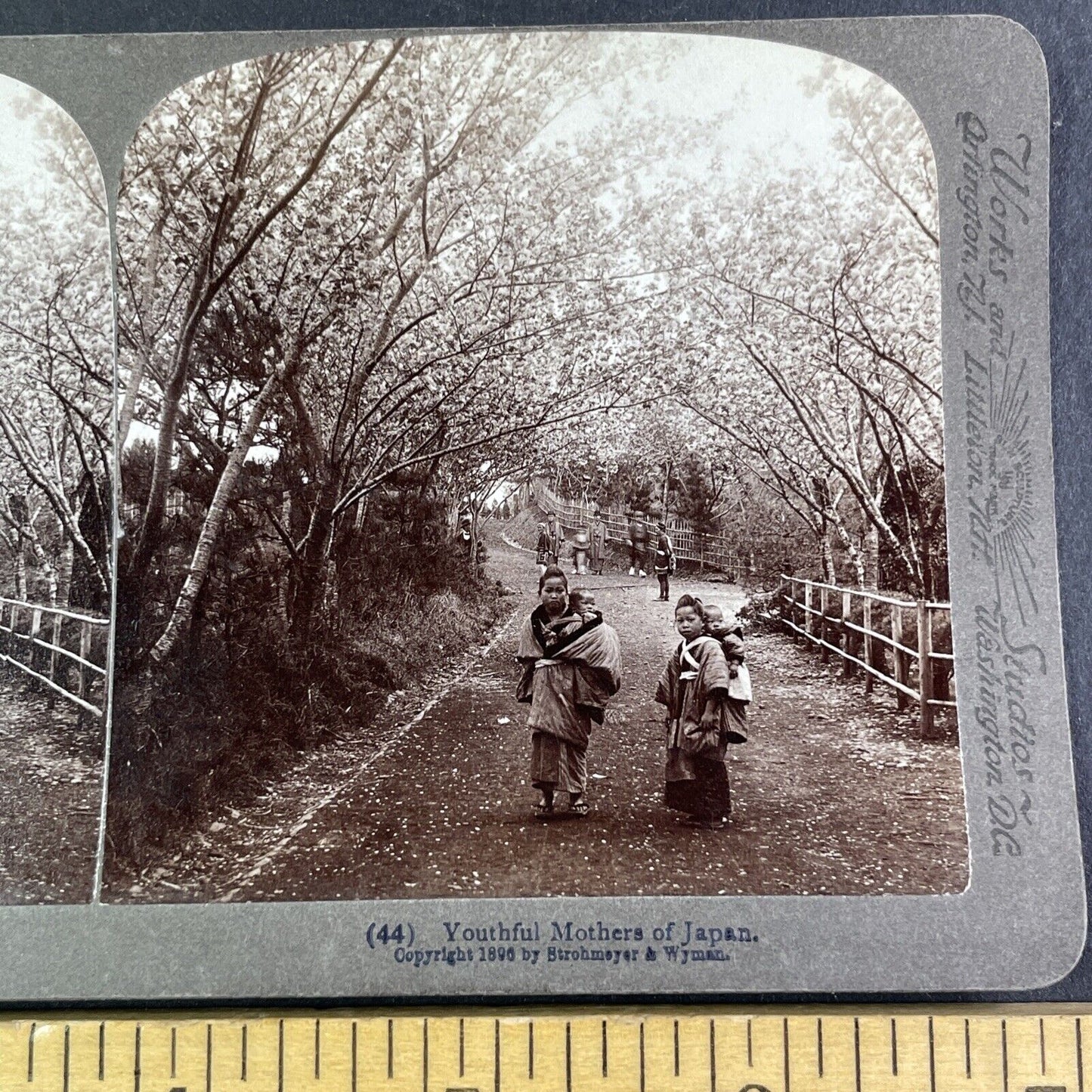 Young Mothers in Japan Stereoview Strohmeyer Antique c1896 Y2589