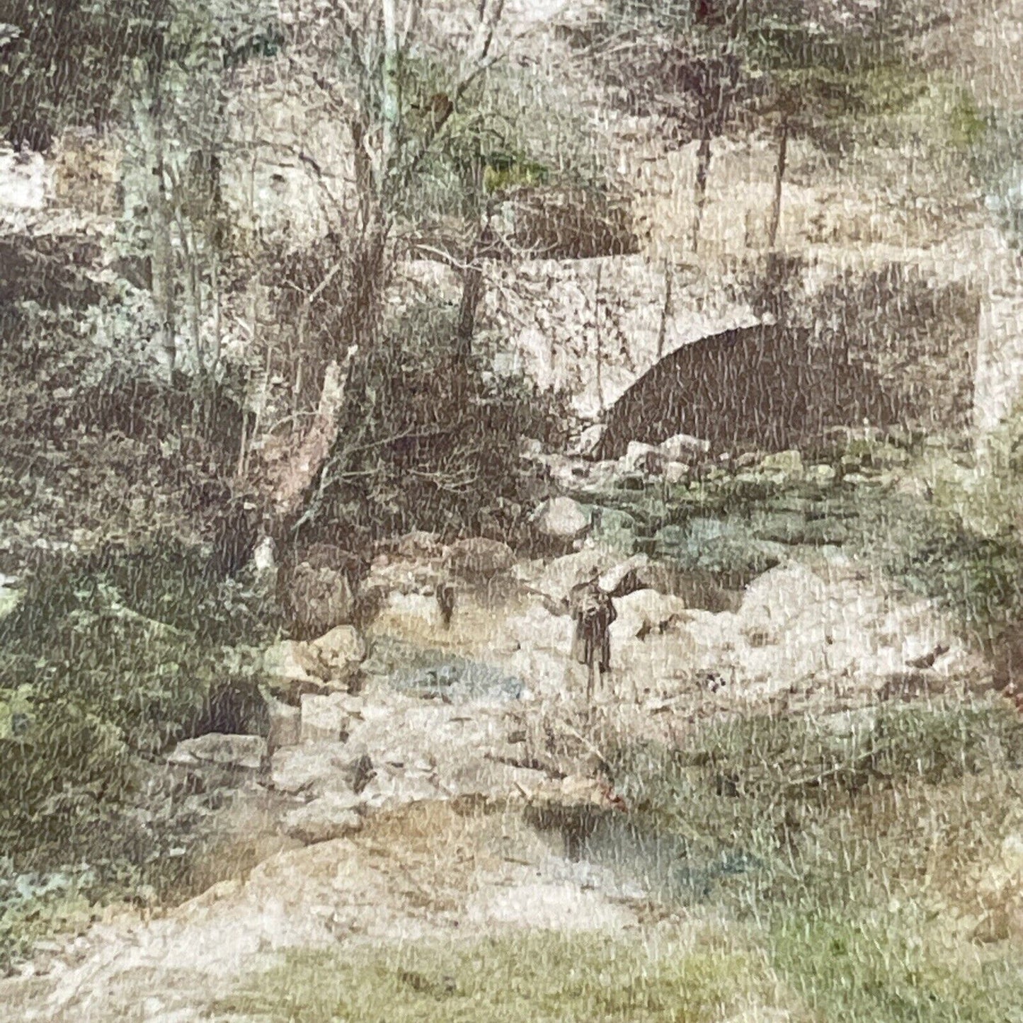 Doctor Bridge Eskdale Cumbria England UK Stereoview Antique c1860s X3222