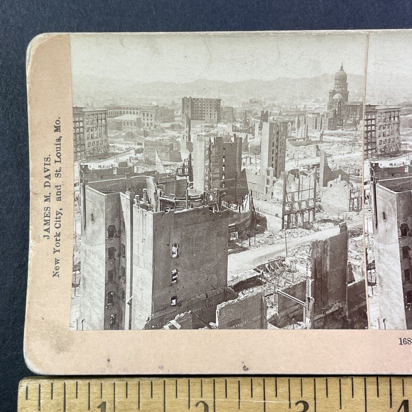 San Francisco The Castro Earthquake Stereoview Photo Card Antique 1906 X815