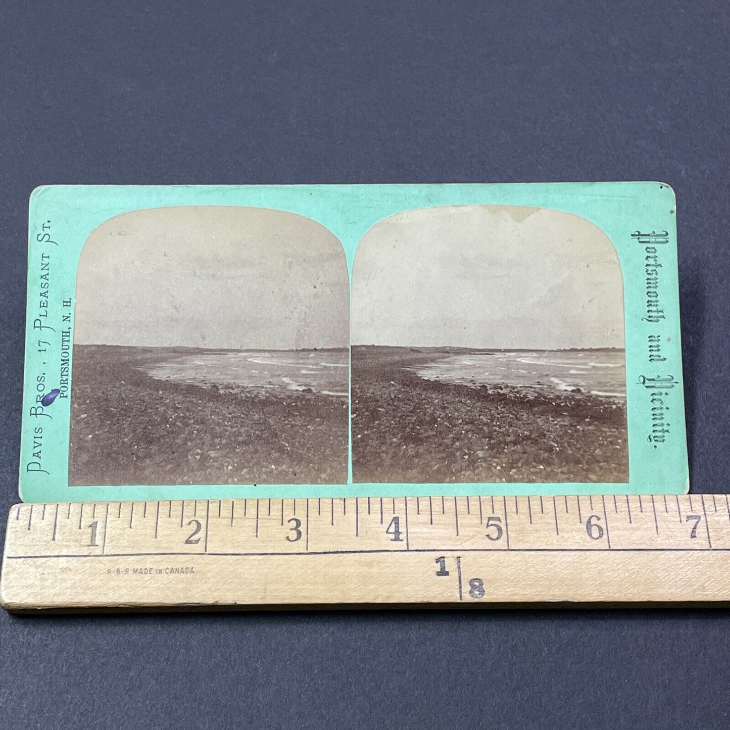 Antique 1860s Sawyer's Beach New Hampshire Stereoview Photo Card V2145