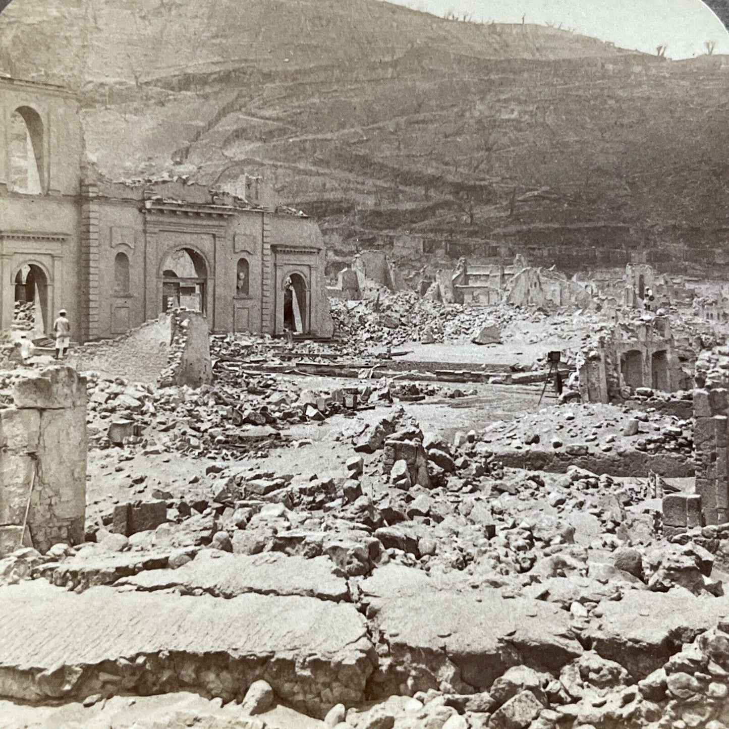 Antique 1902 Volcano Ruins Of Mount Pelee Martinique Stereoview Photo Card P5567