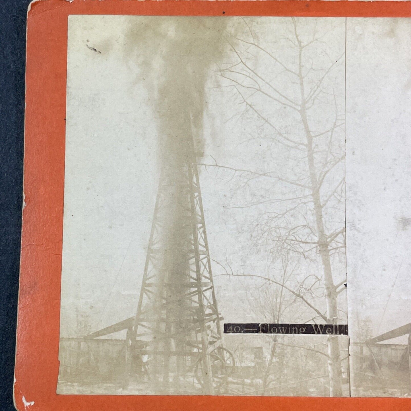 The Edwin Drake Oil Well Stereoview Titusville PA Photo Card Antique 1859 X837