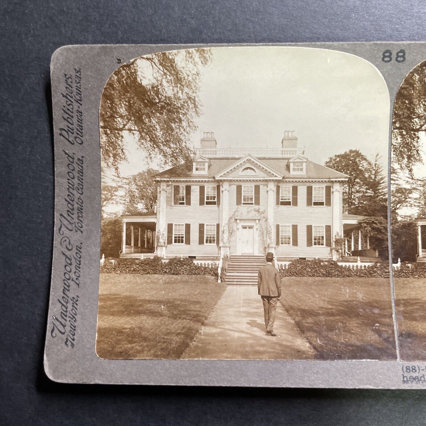 Antique 1905 The Longfellow House Washington DC Stereoview Photo Card P1392