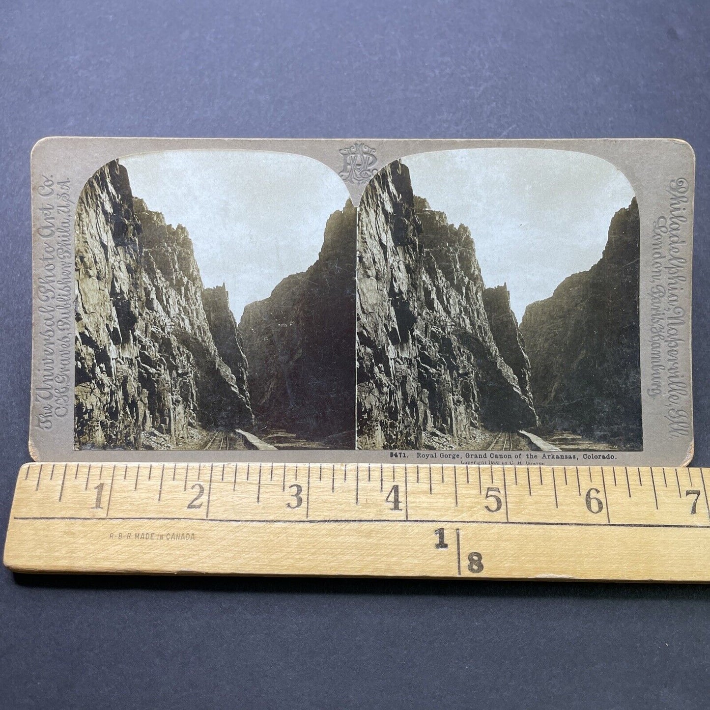 Antique 1900 Arkansas Valley Railroad Colorado Stereoview Photo Card P2510