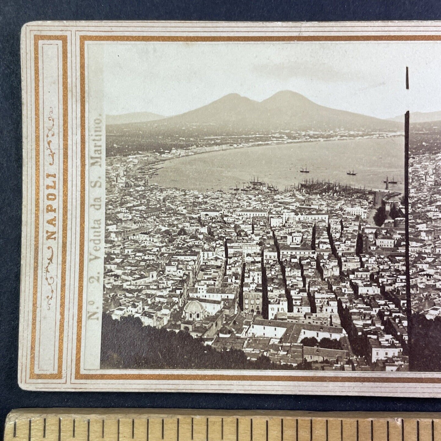 Naples Italy From San Martino Church Stereoview Robert Rive Antique c1865 Y1419