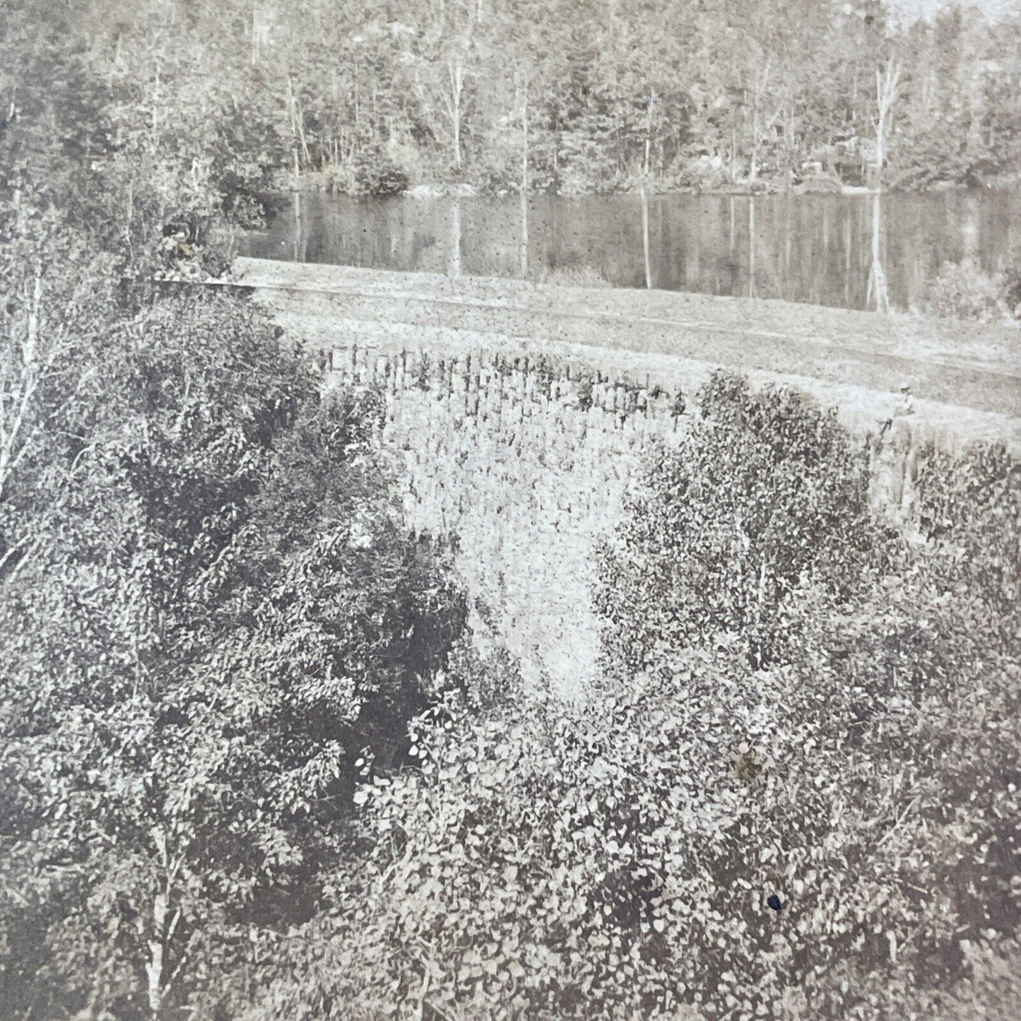 Jones Falls Ontario Rideau Canal Lockstation Lock Stereoview Antique c1870 X4180