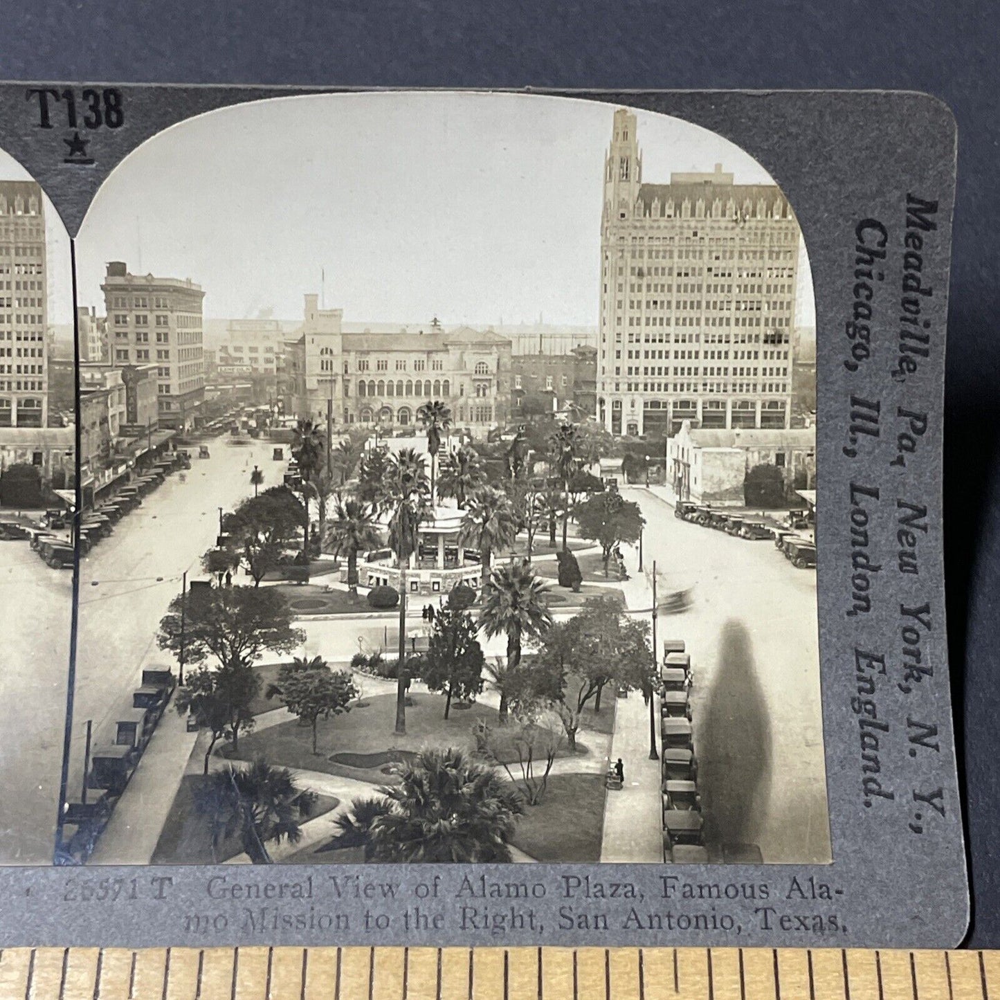 Antique 1920s The Alamo San Antonio Texas Stereoview Photo Card V1819