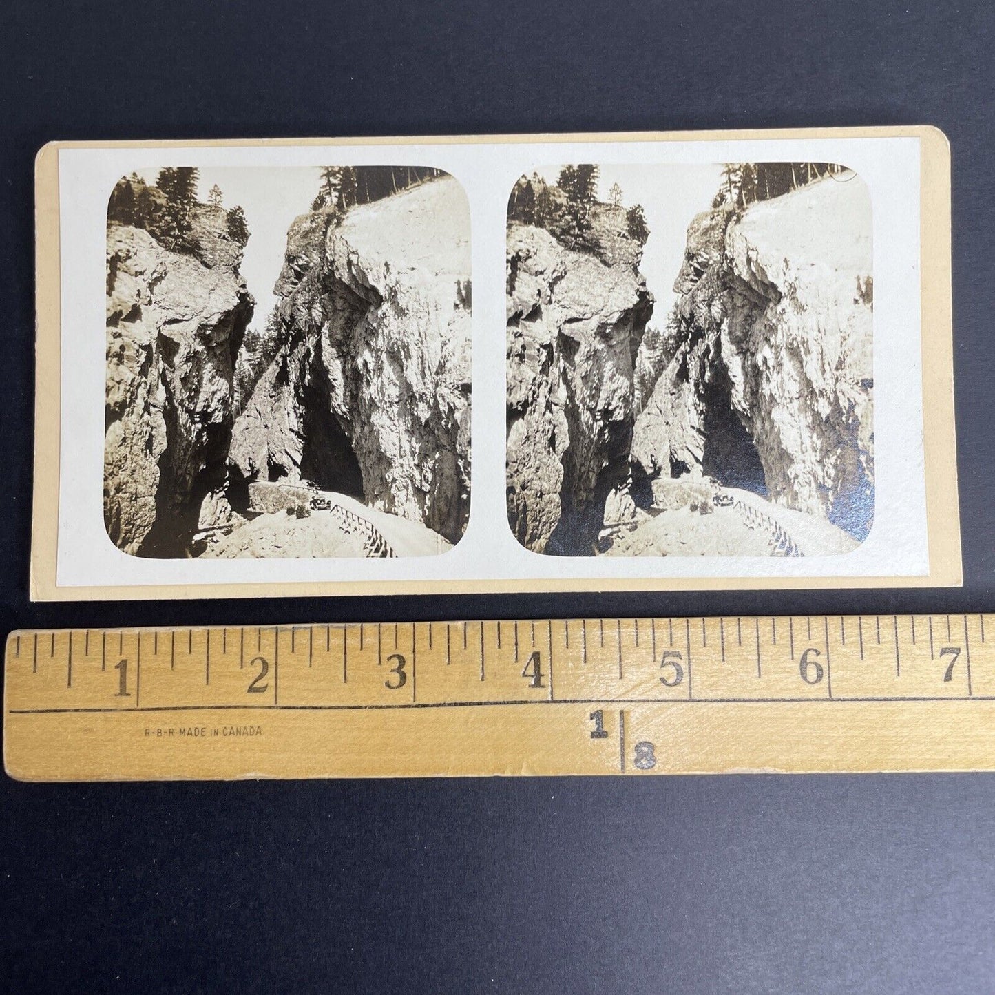 Antique 1918 Sinclair Canyon Radium Hot Springs B.C. Stereoview Photo Card PC870