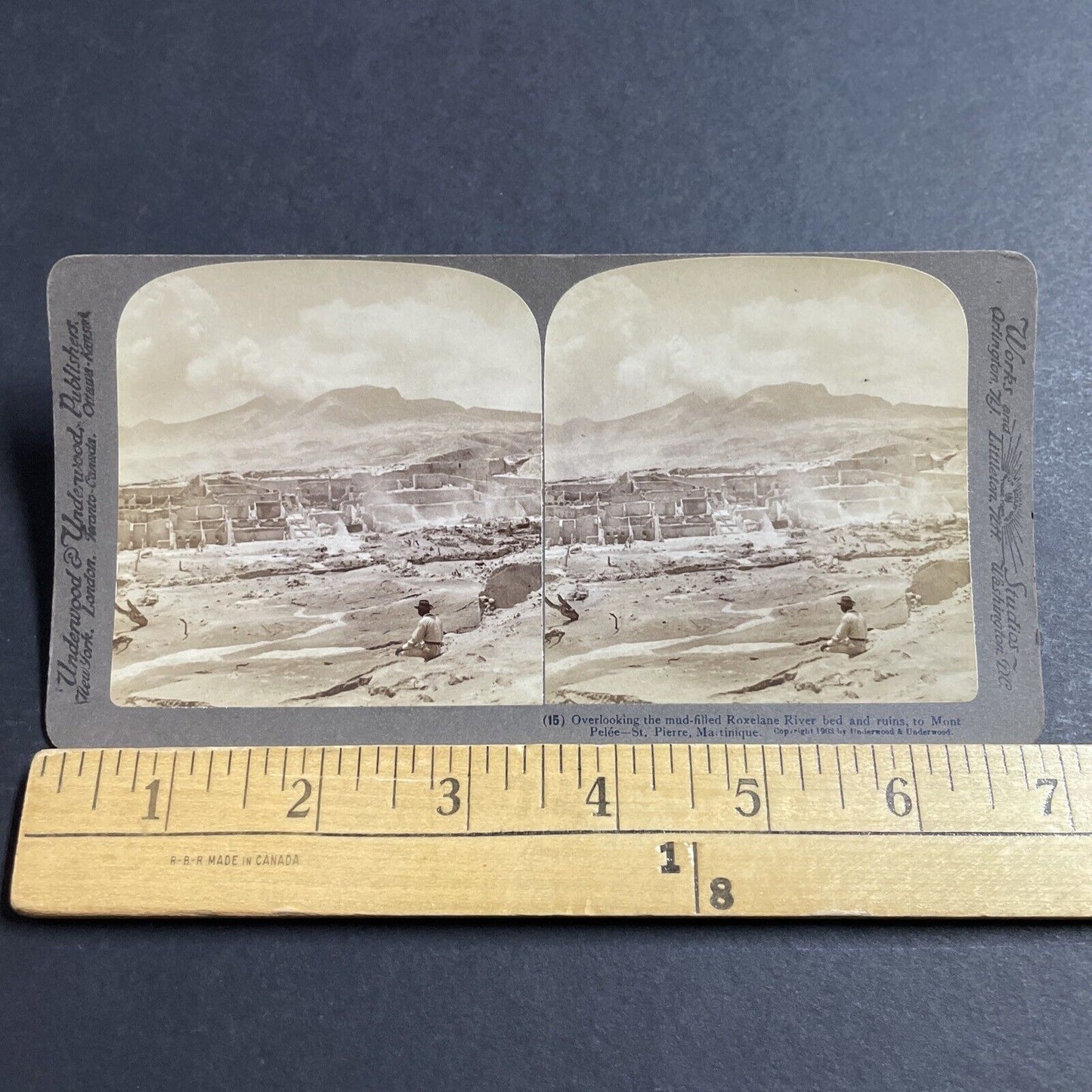 Antique 1903 Saint Pierre Destroyed By A Volcano Stereoview Photo Card P5578