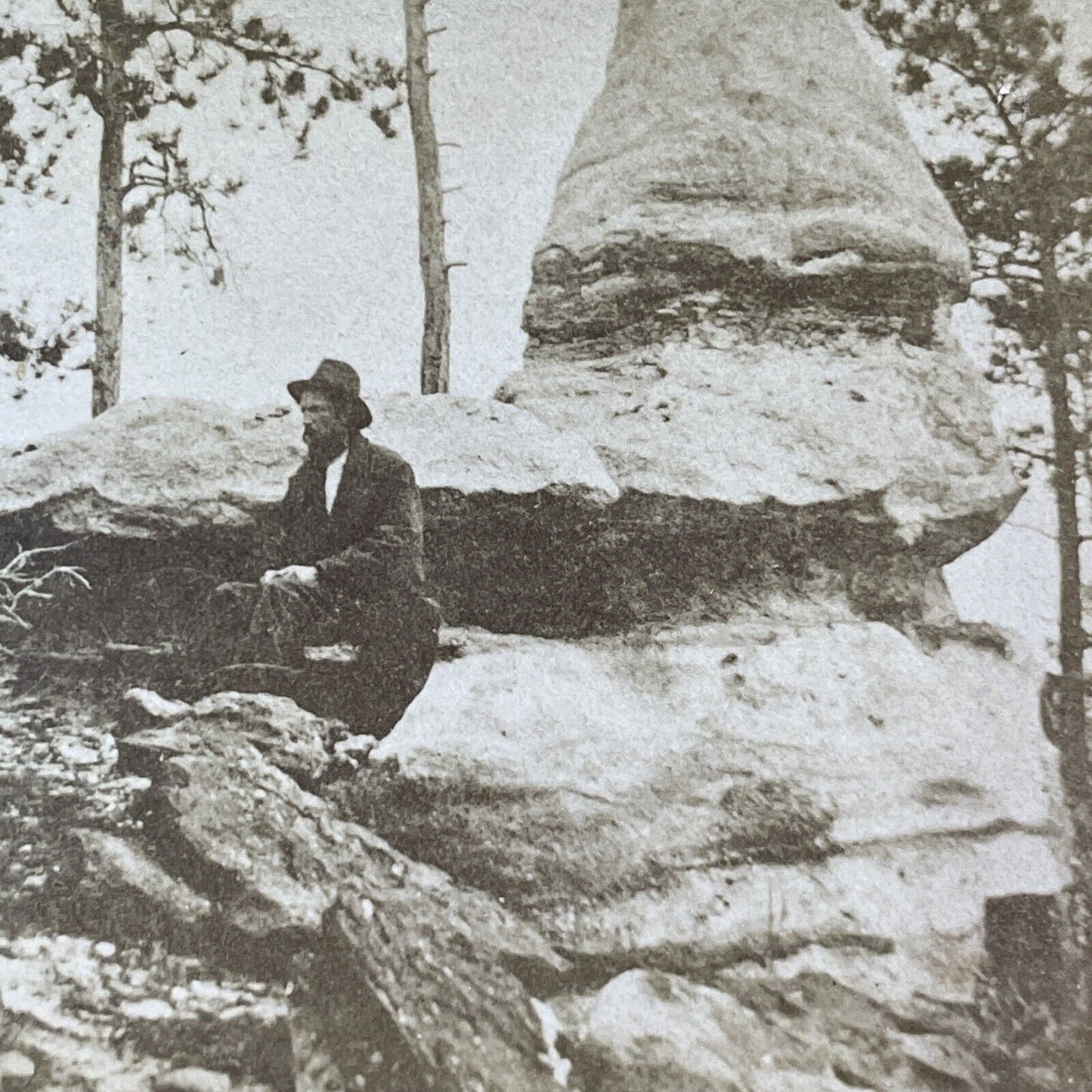 Charles Weitfle Self-Portrait Monument Park Stereoview Antique c1870s X4225