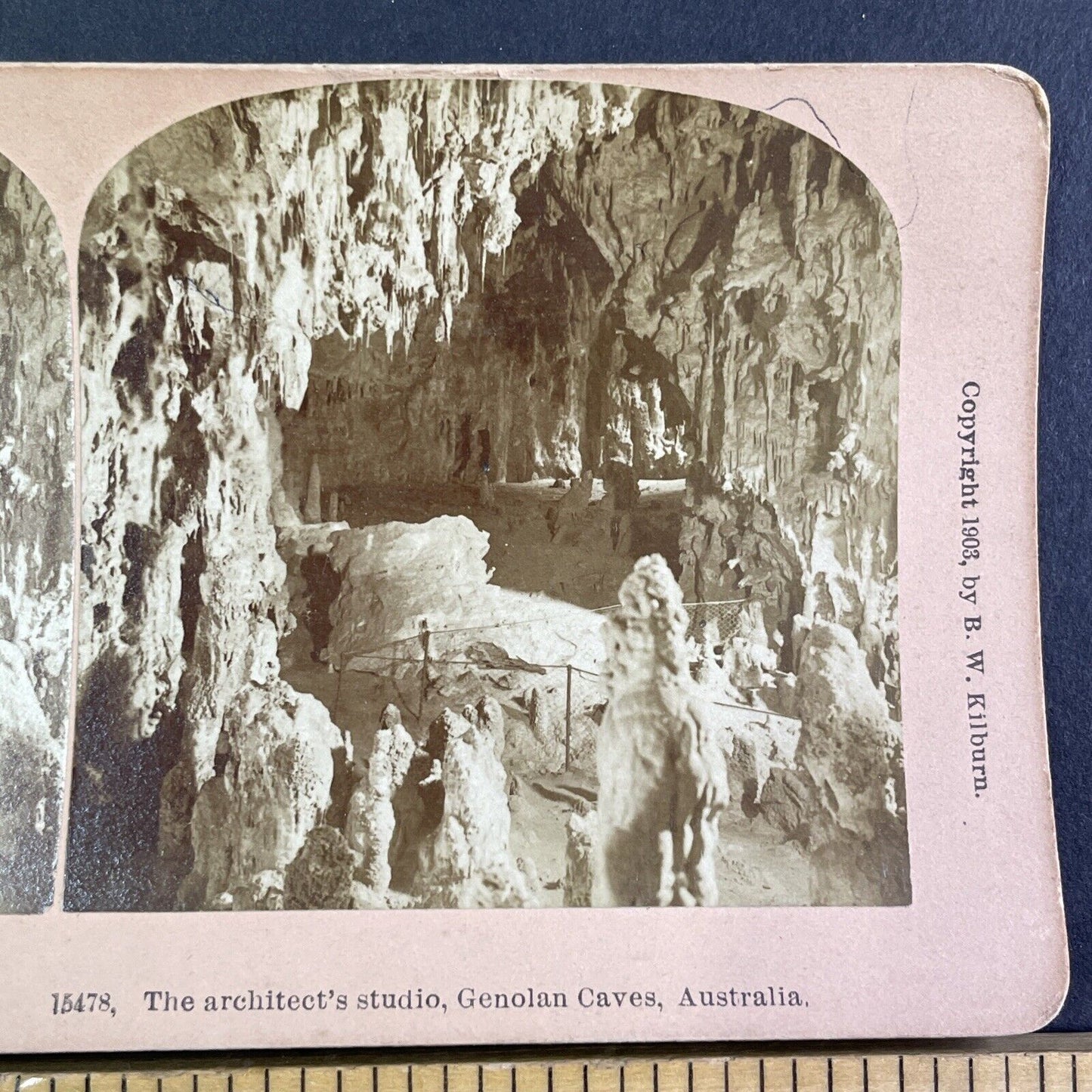 Jenolan Caves Australia Stereoview James M. Davis Antique c1903 Y1149