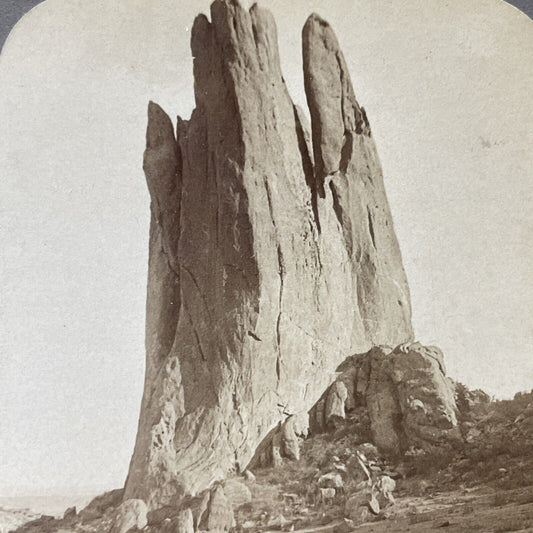 Antique 1905 Tower Of Babel Garden Of The Gods CO Stereoview Photo Card V1875