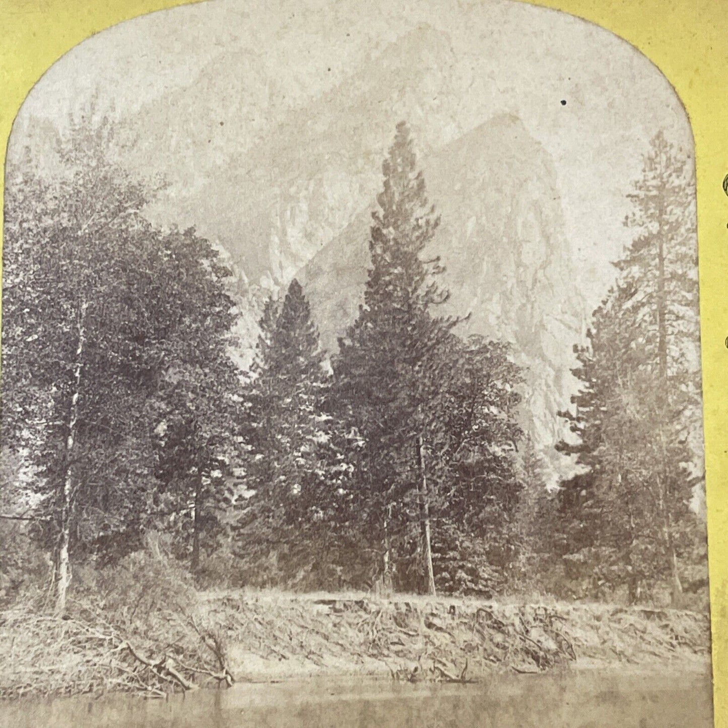 Three Brothers Yosemite Stereoview JJ Reilly Pacific Coast Antique c1870 X2755