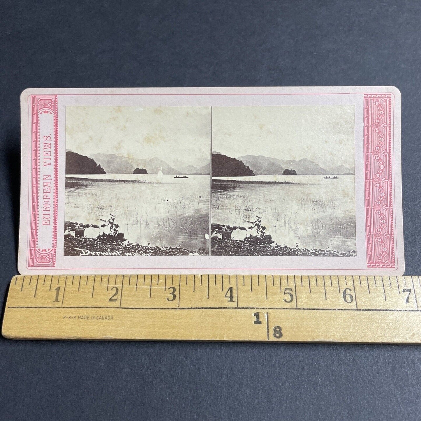 Antique 1870s Derwentwater Lake Keswick England Stereoview Photo Card P4173