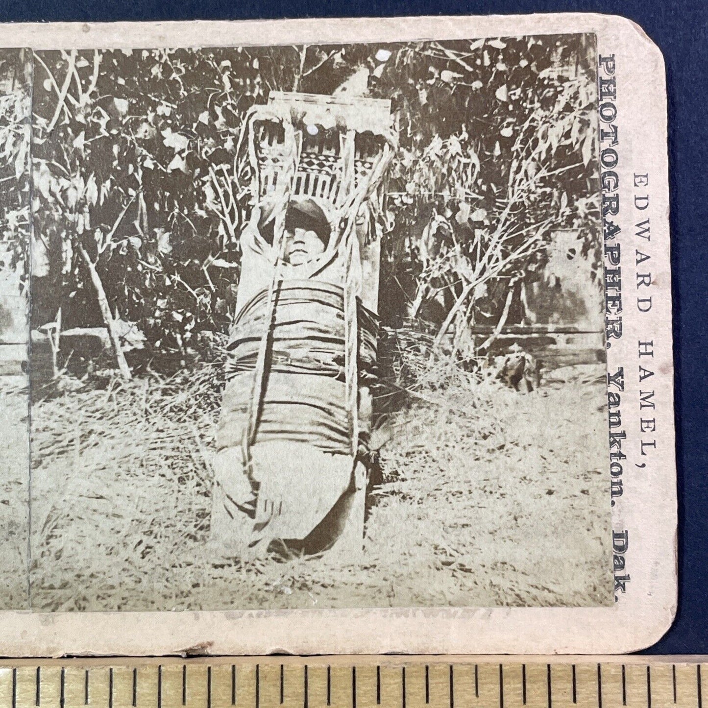 South Dakota Sioux Native Indian Child Stereoview Yankton SD Antique c1872 X1249