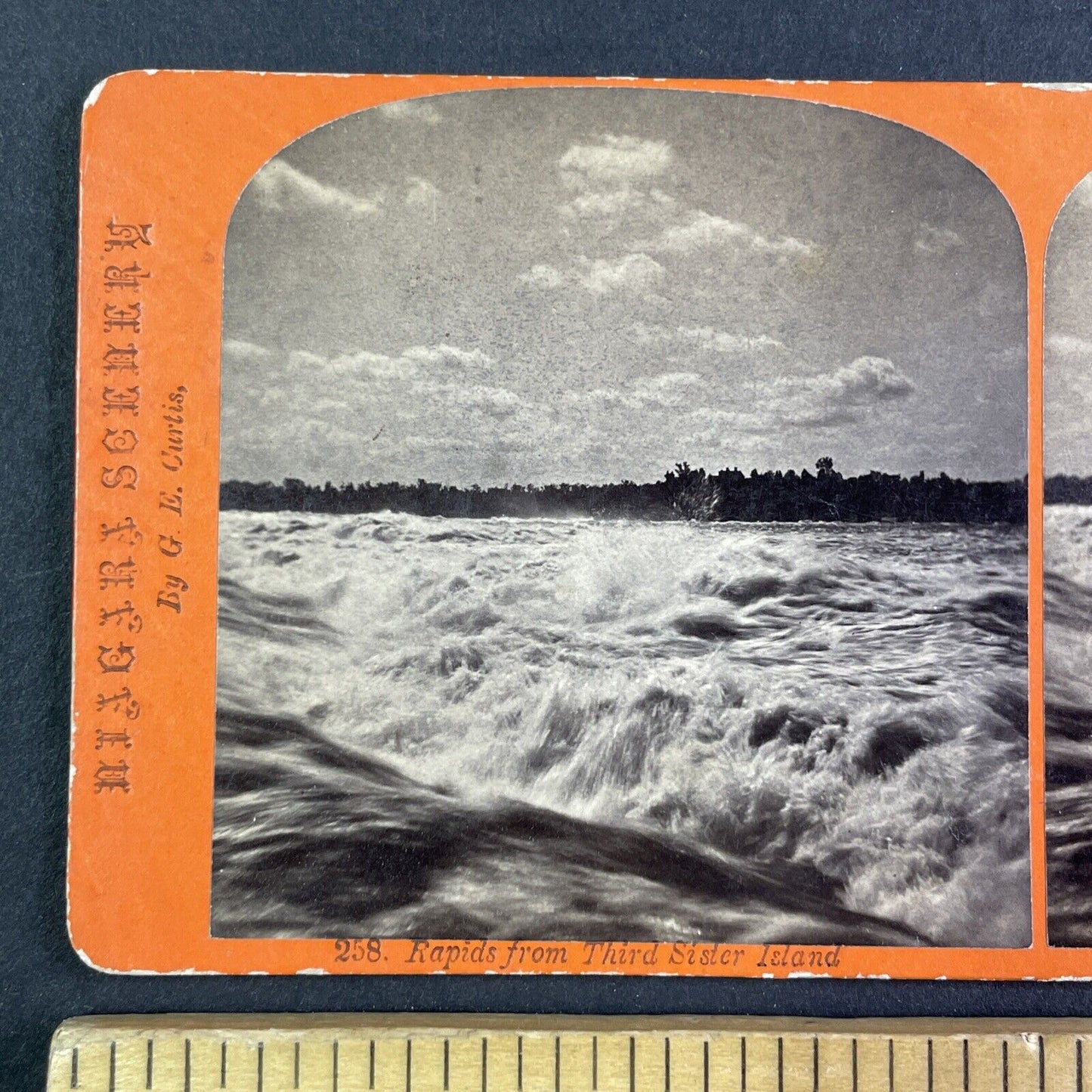 Niagara Falls Upper River Rapids Stereoview George Curtis Antique c1870 Y2443