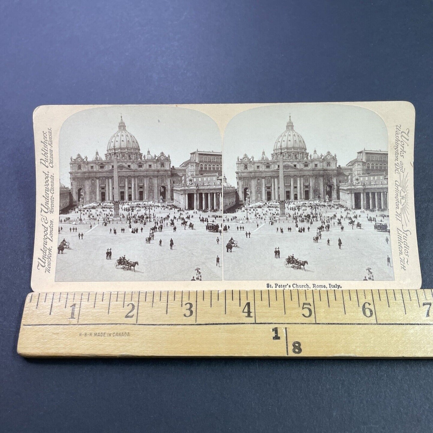 Antique 1894 St. Peters Basilica Church Rome Italy Stereoview Photo Card P3799