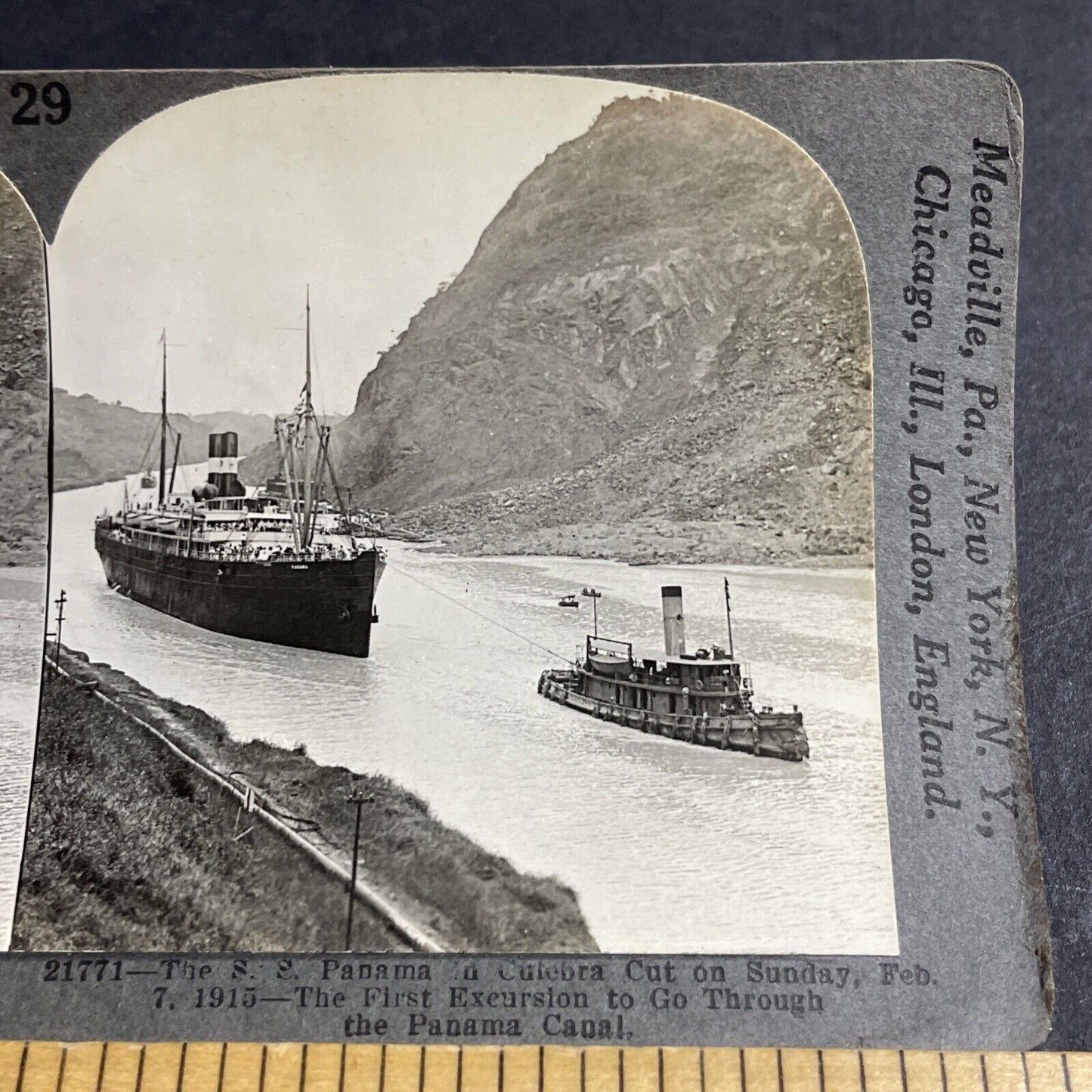 Antique 1910s SS Aleutian / SS Panama Steam Ship Stereoview Photo Card P4423