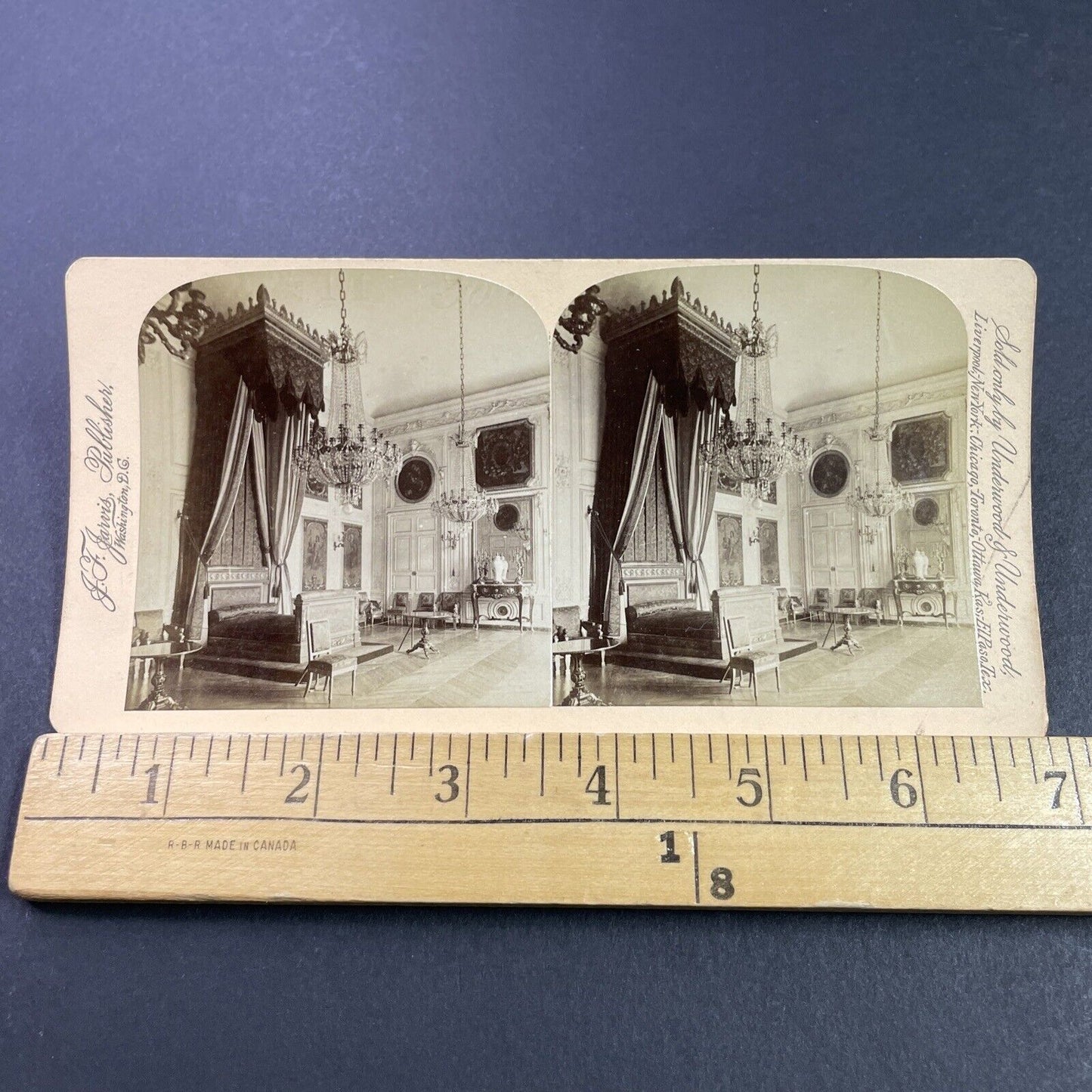 Antique 1890s Queen Victoria's Bedroom England Stereoview Photo Card P3819