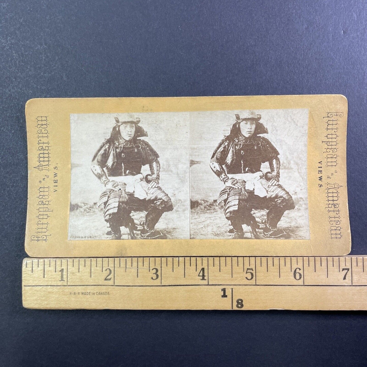 Japanese Samurai Warrior Stereoview Felice Beato Photo Antique c1870 X3106 RARE
