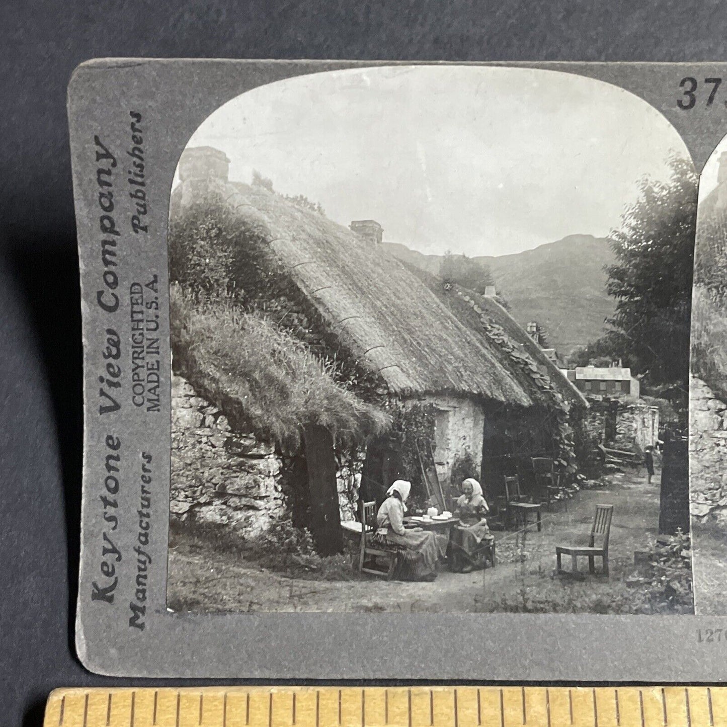 Antique 1910s Scottish Women Have Tea Scotland Stereoview Photo Card P3648