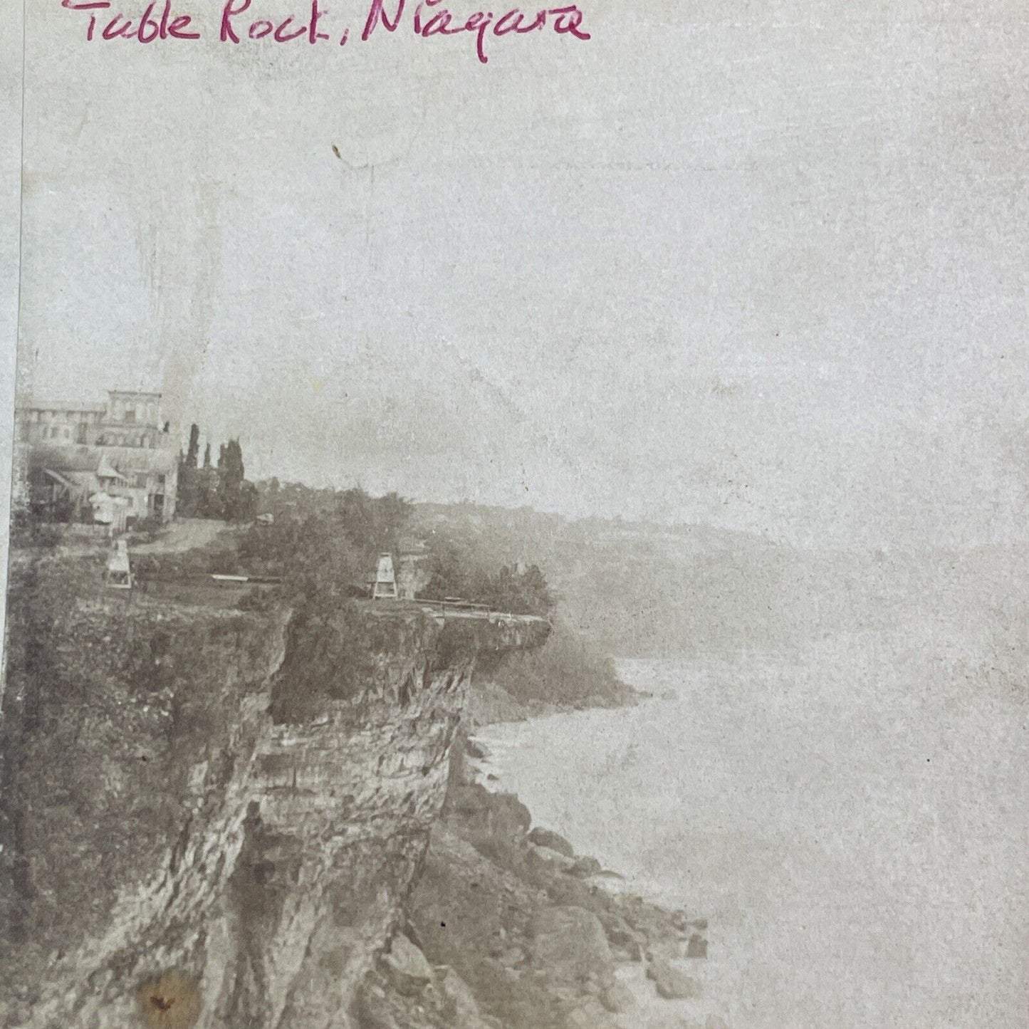 The 1850s Photo of Table Rock Niagara Falls Stereoview H. Ropes c1860s Y2602