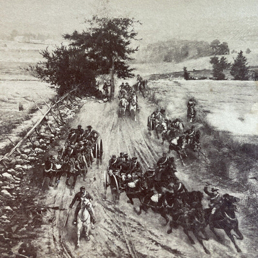 Antique 1890s Battle Of Gettysburg New York Battery Stereoview Photo Card P3890