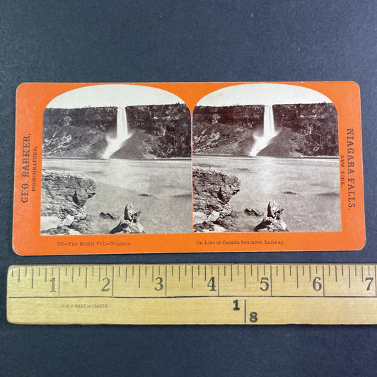 Bridal Veil Falls Before Niagara Power Plant Stereoview Geo. Barker c1870s Y2490