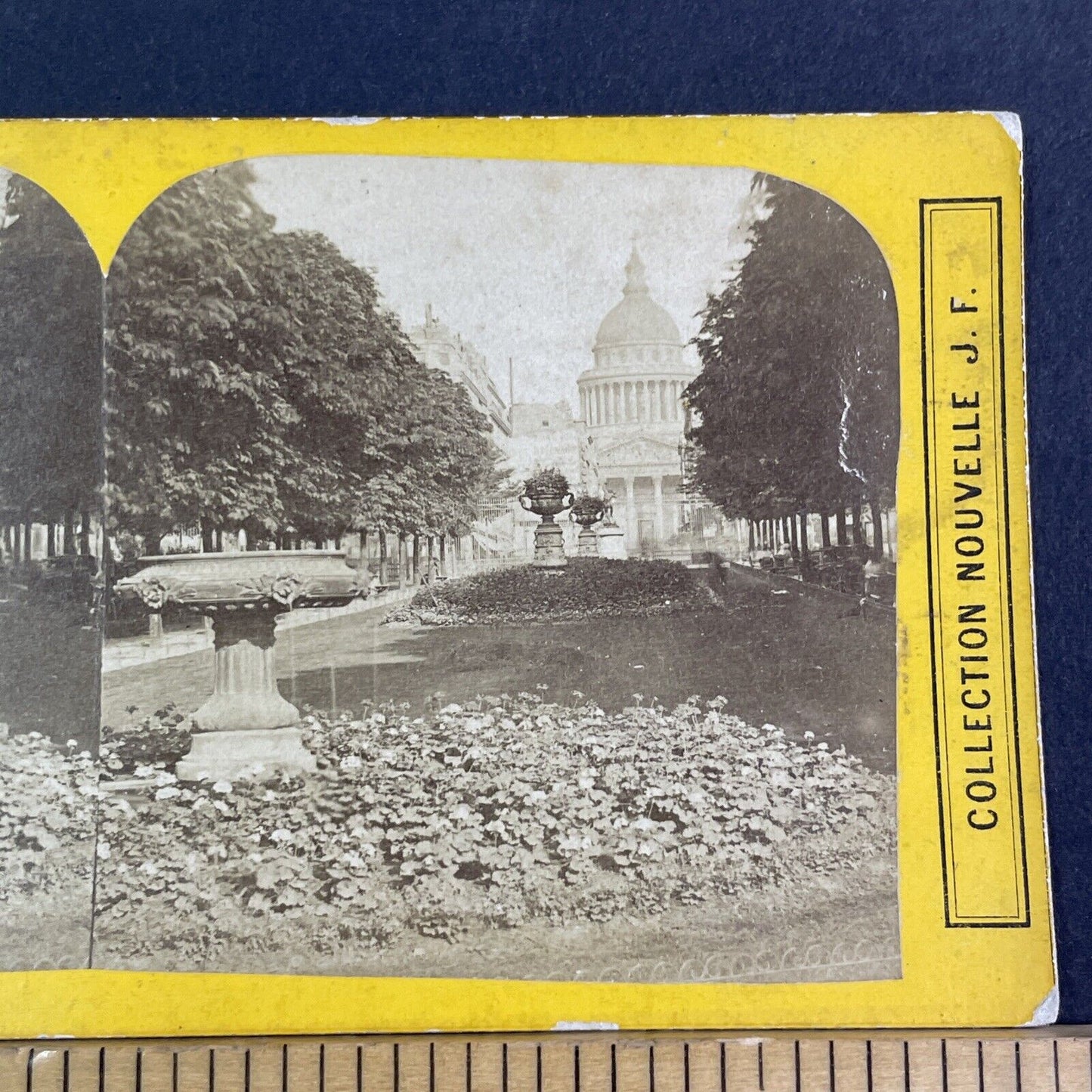 The Pantheon In Paris France Stereoview Garden View Antique c1875 X3190