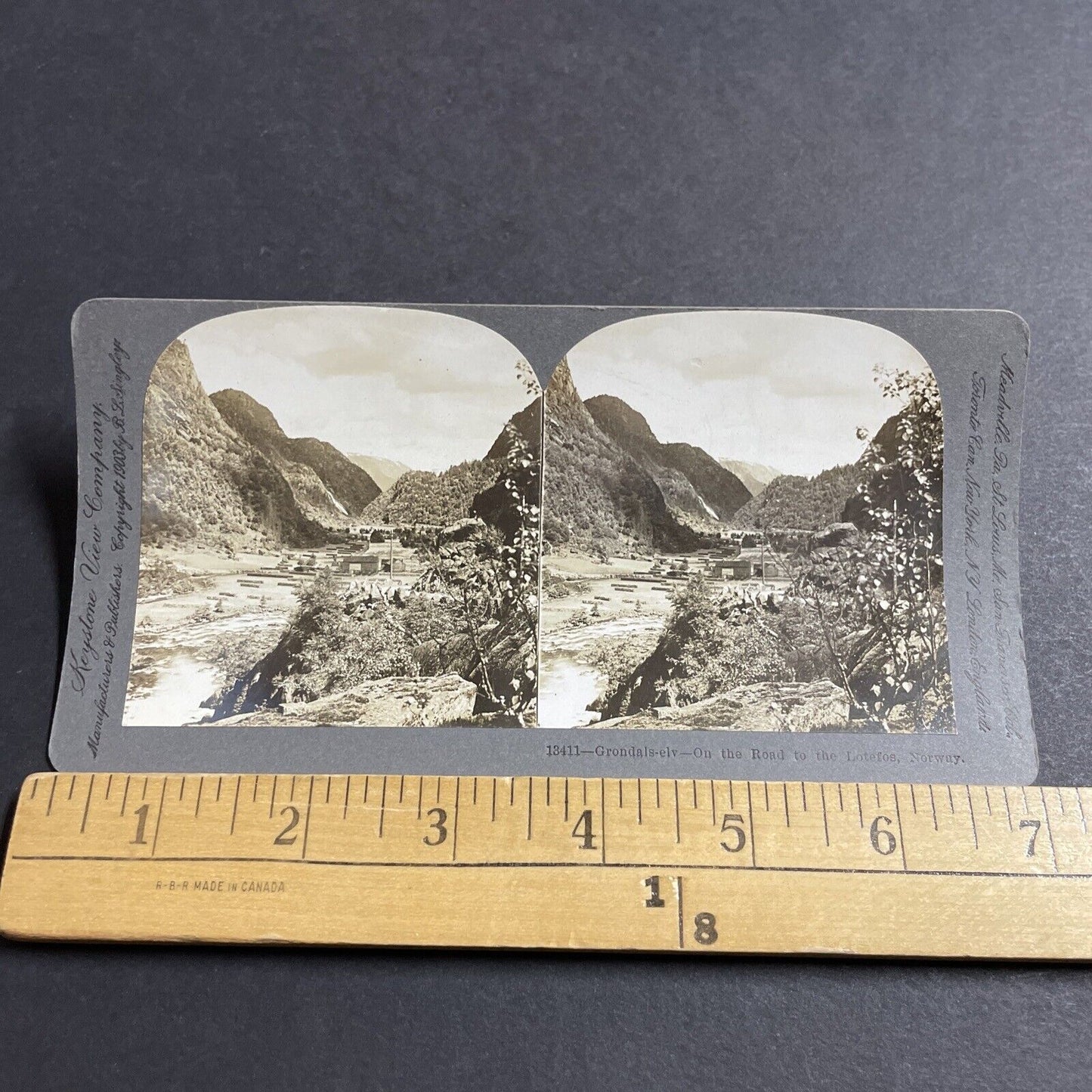 Antique 1903 Grondalselv Aassveet Norway Stereoview Photo Card P5100