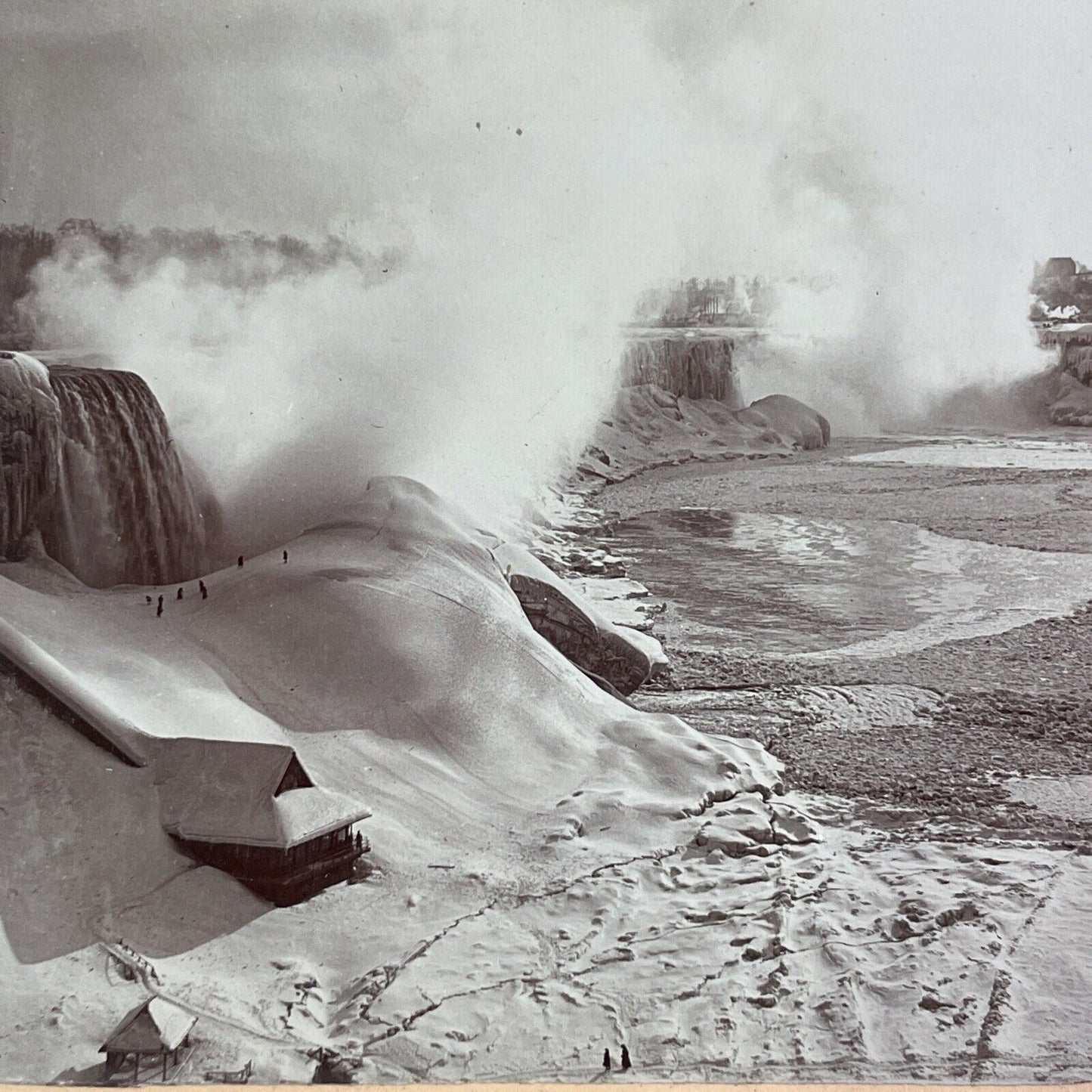 Niagara Falls Covered Stairs Stereoview George and Rawlings c1901 Y1455