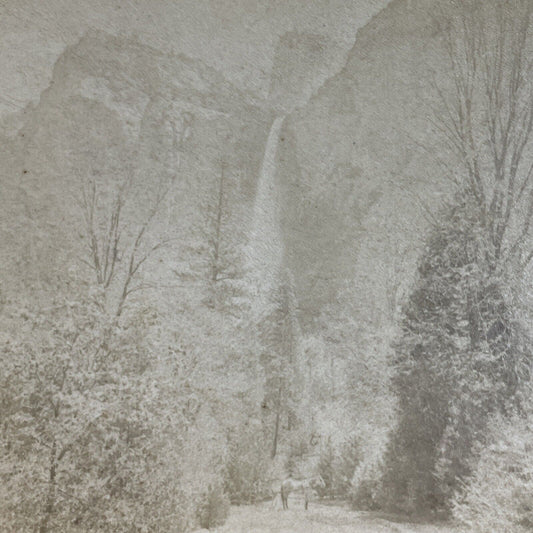 Antique 1894 Bridal Veil Falls Yosemite Park CA Stereoview Photo Card P3498