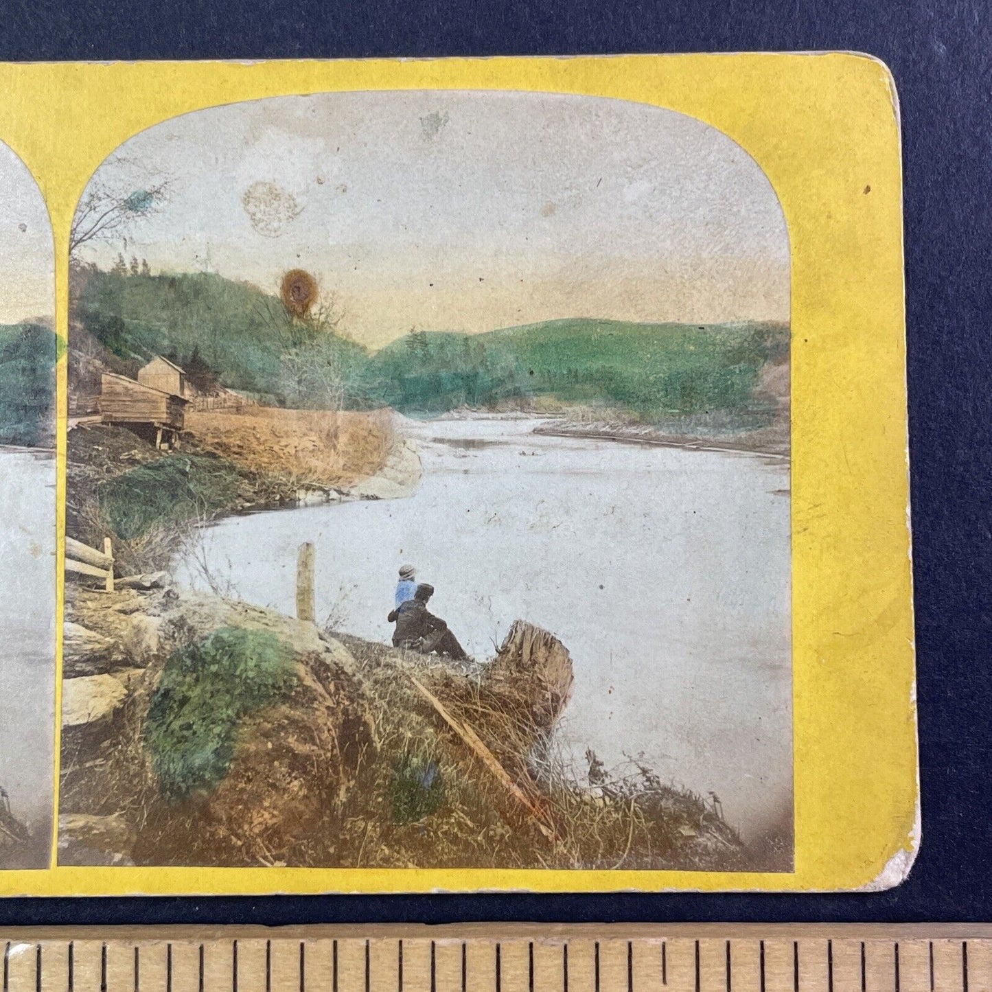 Lake Winnipesaukee Winnipiseogee New Hampshire Stereoview Antique c1870s Y872