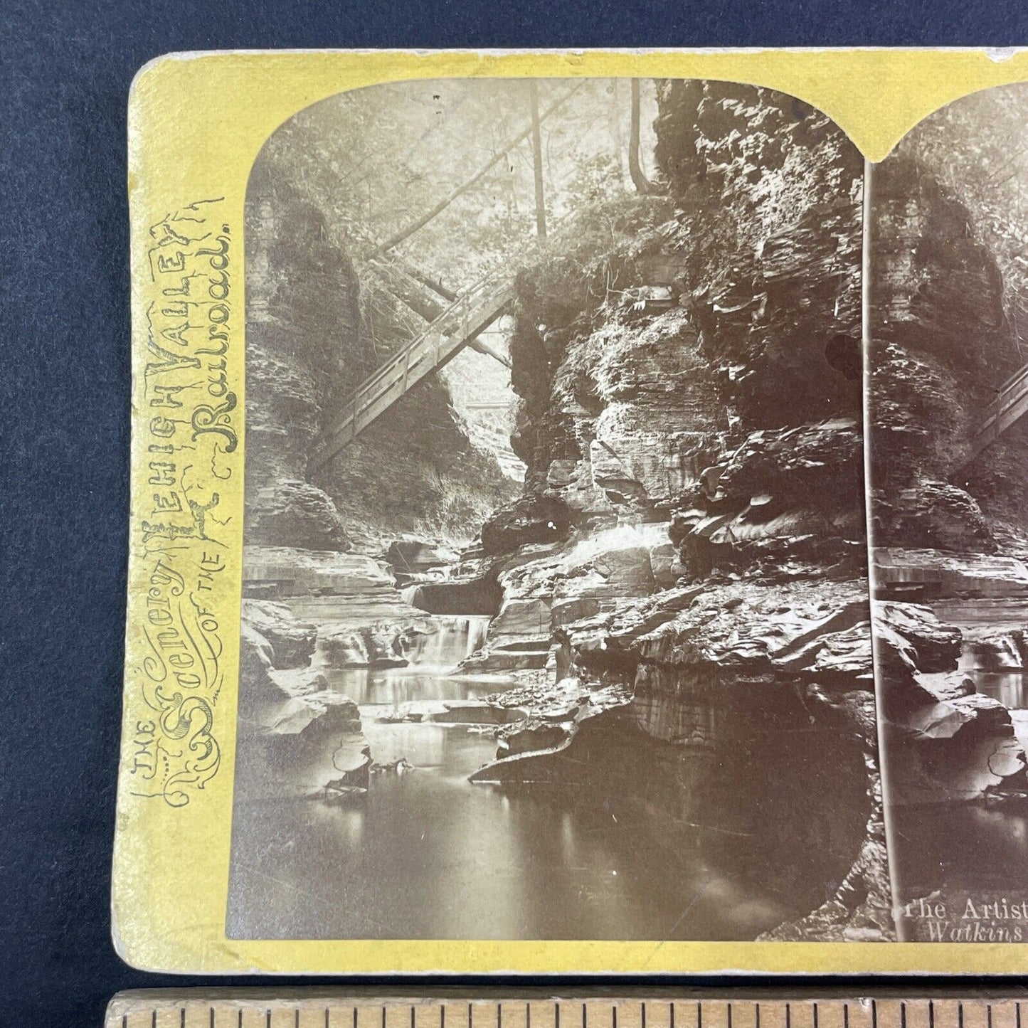 Lehigh Valley Railroad Stereoview Artists Dream Watkins Glen Antique 1870s Y2169