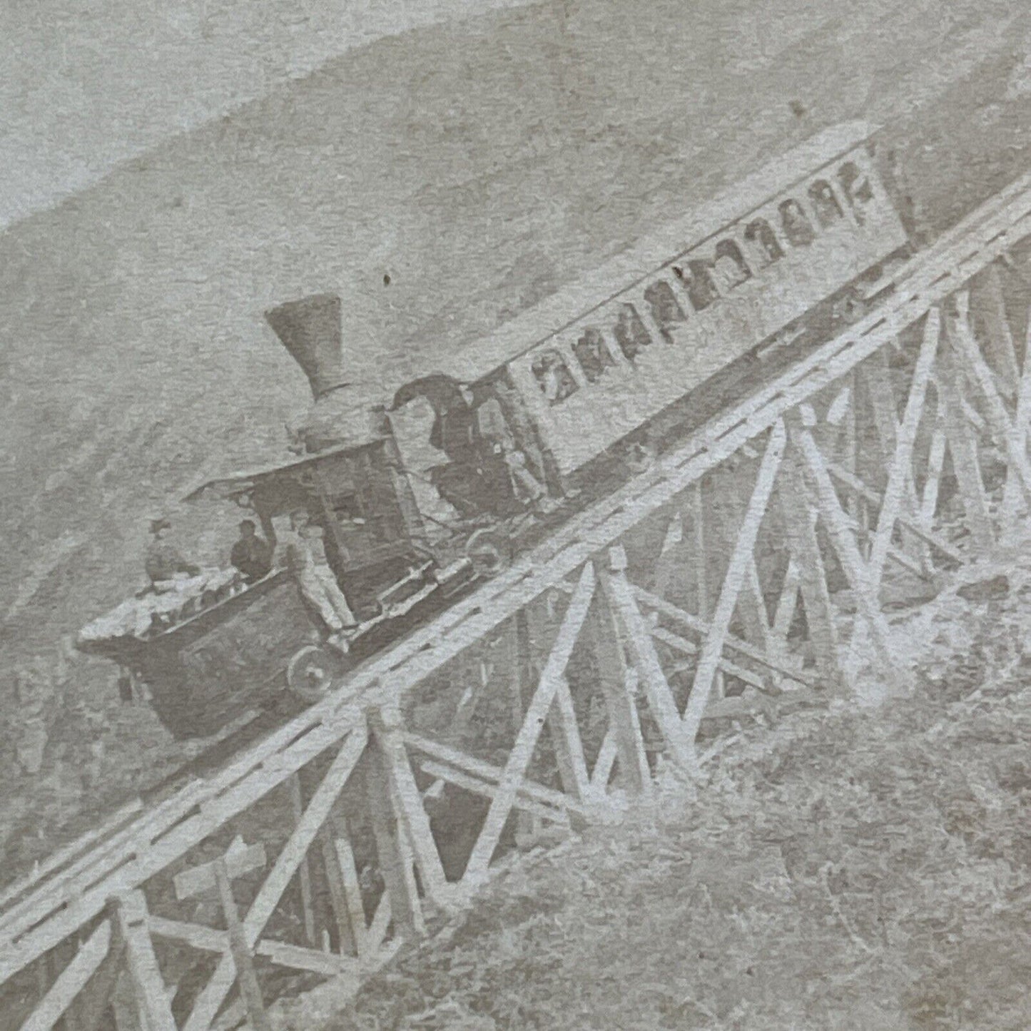 Mount Washington Railway Cog Train Stereoview SF Adams Photo Antique c1869 X1004