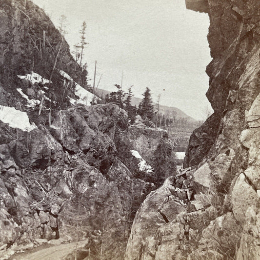 Antique 1870s Crawford Notch Horse & Buggy Road NH Stereoview Photo Card V1994