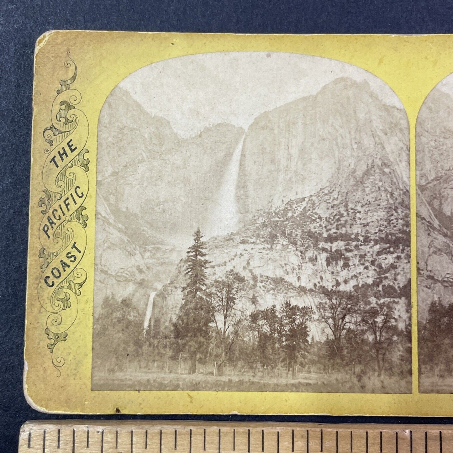 Yosemite Falls CA Stereoview JJ Reilly Pacific Coast Series Antique c1870 X2754