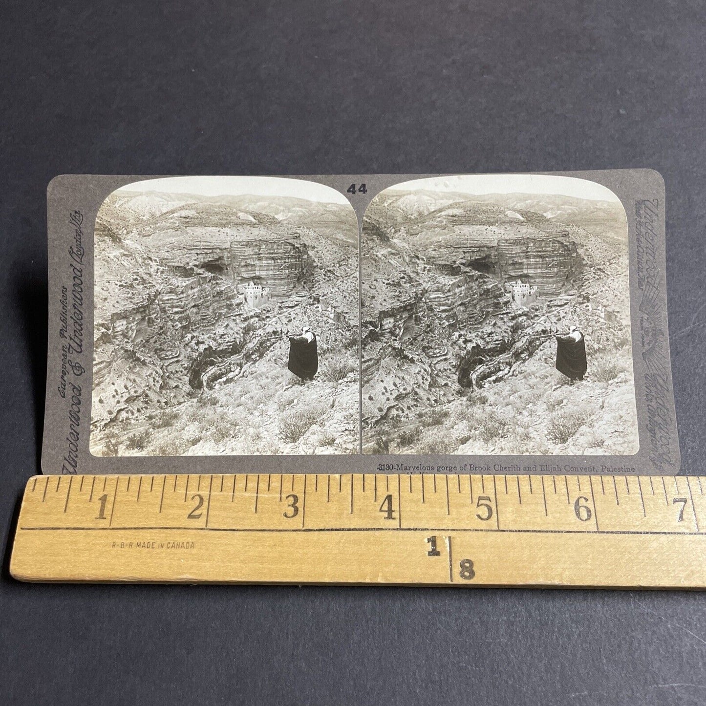 Antique 1906 Muslim Man Hunting In The Desert Israel Stereoview Photo Card P4411