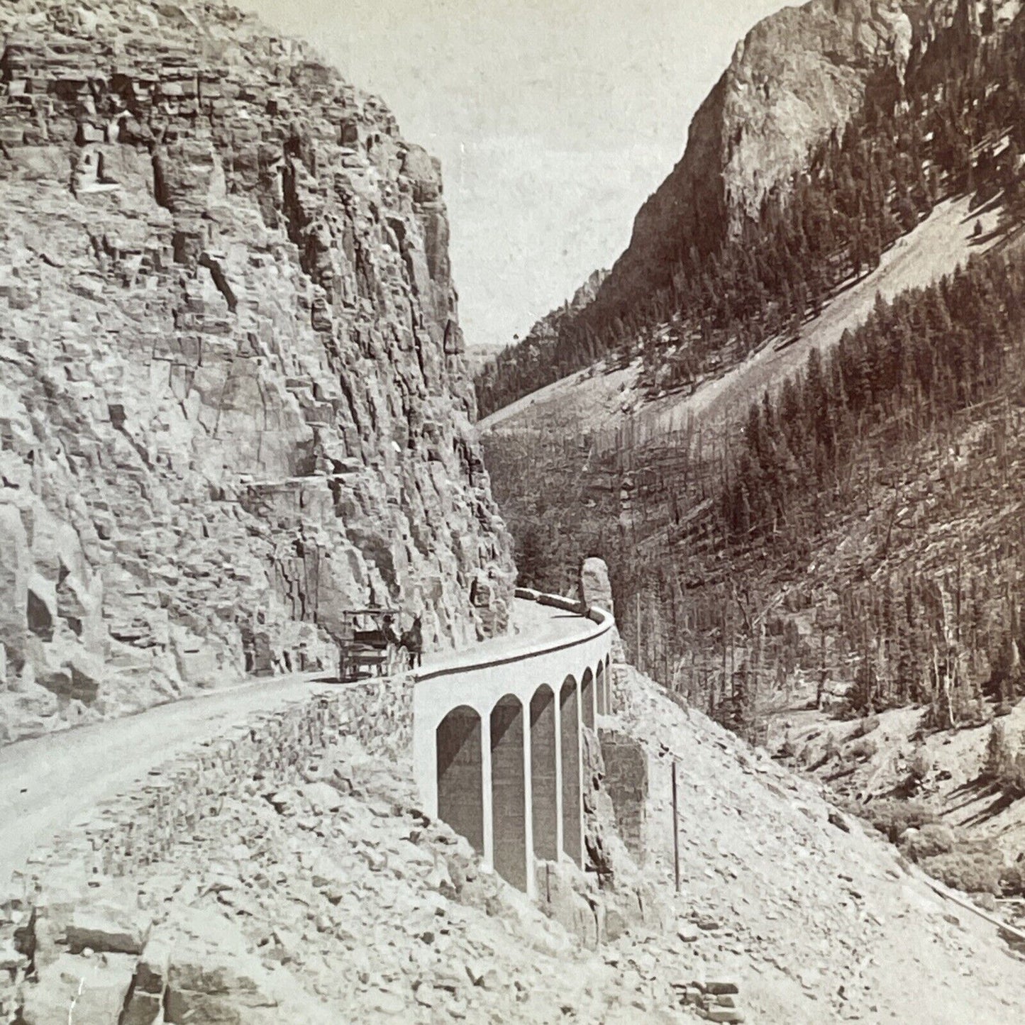 Golden Gate Yellowstone Park Entrance Stereoview Antique c1904 Y994