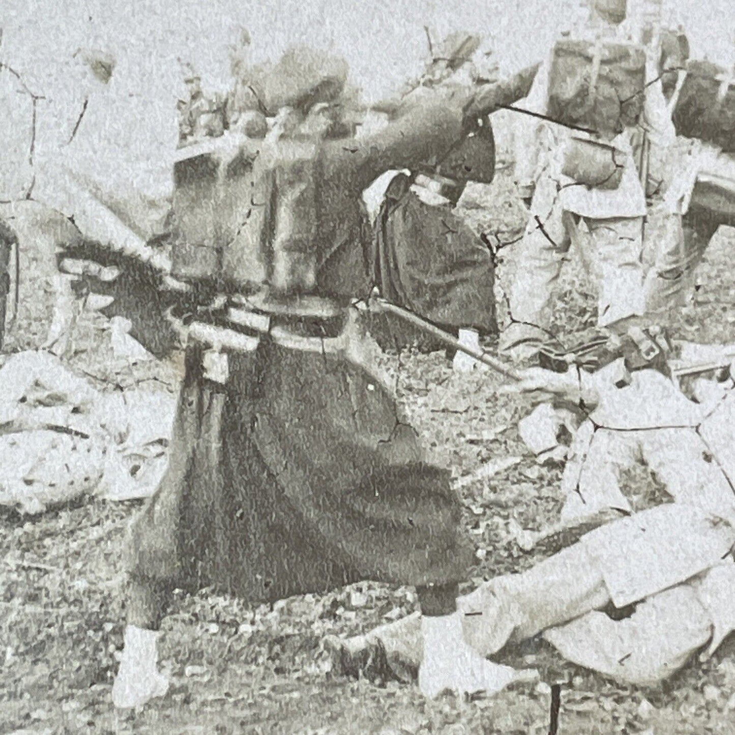 French Army Zouave Specialized Infantry At War Stereoview Antique c1860 X3575