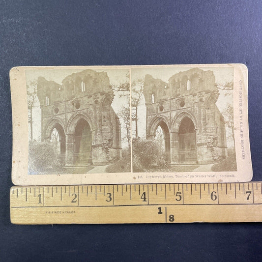 Dryburgh Abbey Sir Walter Scott Scotland Stereoview Kilburn Antique c1877 X3825