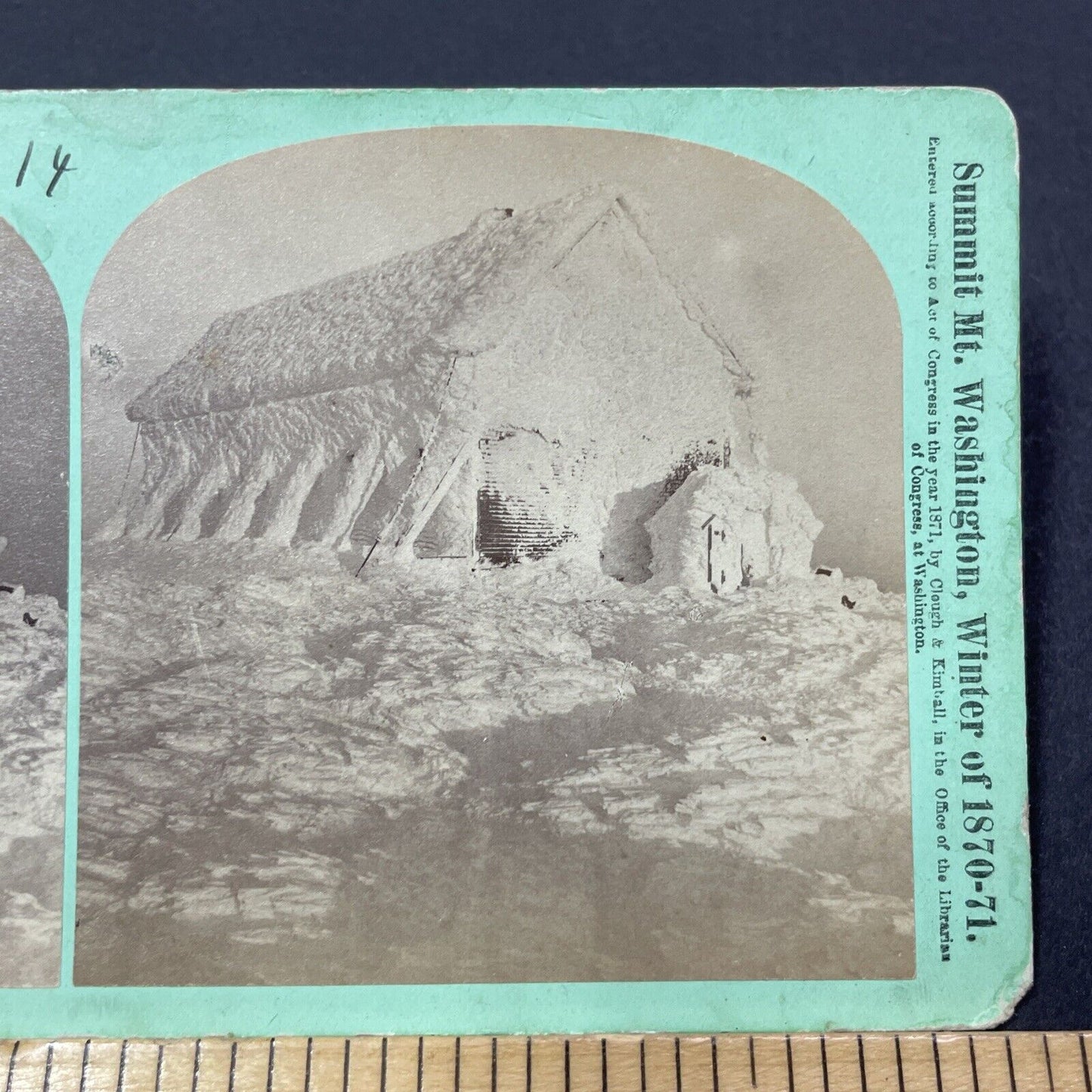 Antique 1871 Tip Top House Mt Washington Ice Storm Stereoview Photo Card V1879